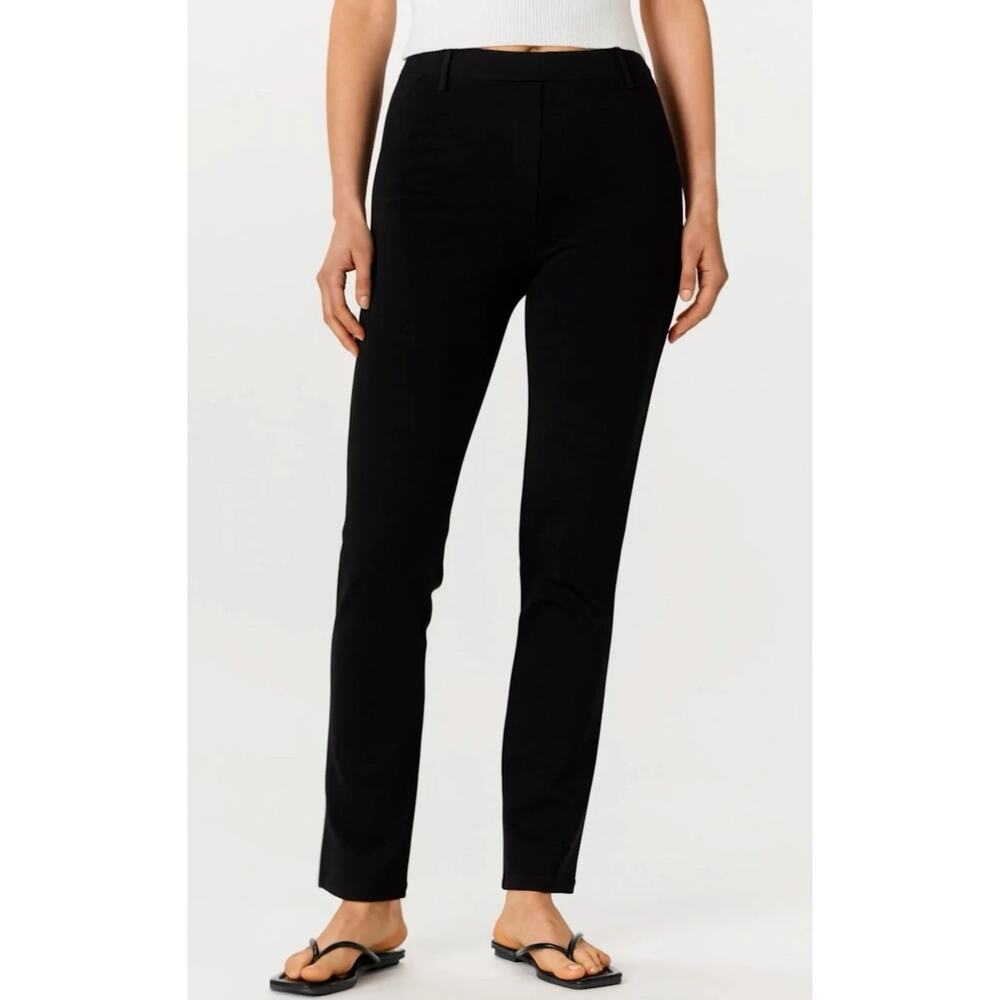 NEW Quince Ultra-Stretch Ponte Straight Leg Pants Black (XS) - Picture 2 of 5